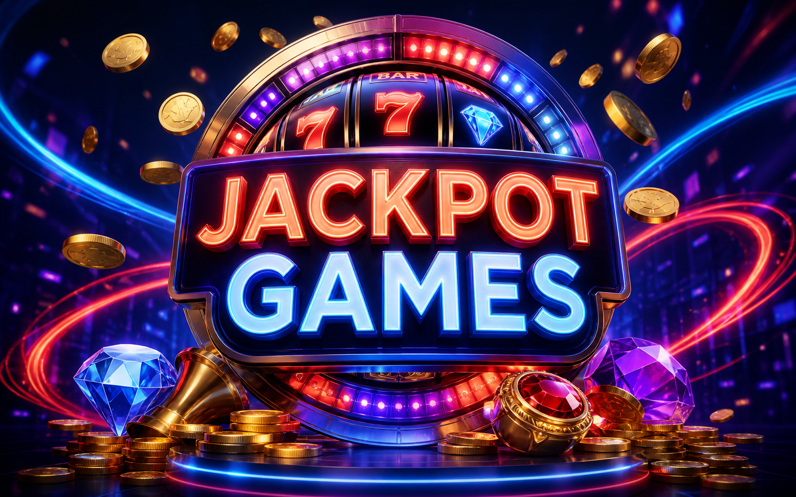 Progressive online casino jackpot display and game reels